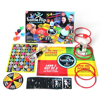 Hrá fľaša flip rodiny výzvou zábavná hra,Poďme sa glippin' 54 úžasné výzvy pre 2-6players strany, doskové hry, hračky