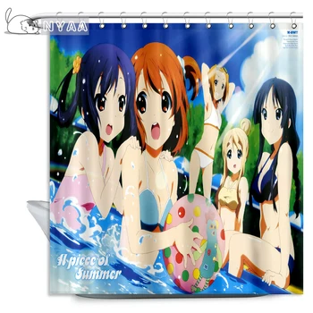 NYAA Sexy Anime Dievčatá Sprchový Záves Polyester Textílie 12 Háčiky Pre Kúpeľňa Nepremokavé Plesniam Zábavné Vaňa Opony