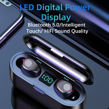 Nové F9 Bezdrôtové Slúchadlo Bluetooth 5.0 Slúchadlá TWS HIFI Mini In-ear Športové Bežecké Headset Podporu iOS/Android Telefóny HD Hovor