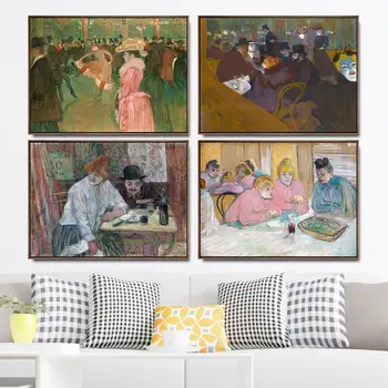 Domáce Dekorácie Umeleckých Obrazov Na Stenu Vzad Obývacia Izba Plagát, Tlač Na Plátne Obrazy Francúzskom Toulouse-Lautrec