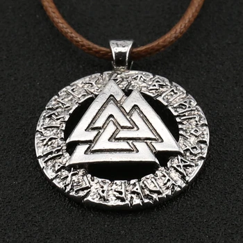 Valknut Náhrdelník Runy Pohanské Amulet Škandinávskych Odin Symbol Mytológiu Prívesok Vintage Viking Germánske Šperky Veľkoobchod
