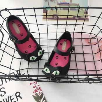 Mini Melissa 3 Farby Mačky Deti Sandále Dievčatá Jelly Sandále 2019 Lete Dievčatá Sandály Batoľa Pláže Topánky 12-19 cm