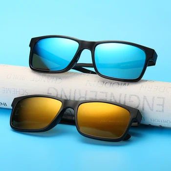 Námestie Polarizované slnečné Okuliare Mužov A Žien TR90 Magnetický Klip Optické Okuliare dioptrické Rám Okuliare UV400