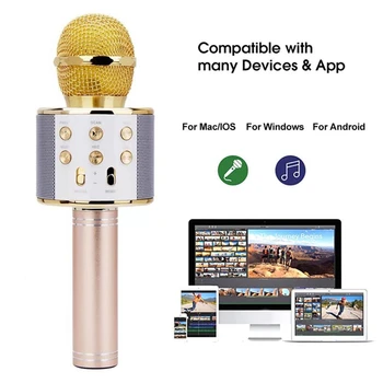 Bezdrôtový Mikrofón USB Profesionálne Kondenzátora Karaoke Mikrofón Bluetooth Stojan Rádio Mikrofon Štúdiová Nahrávka Štúdio