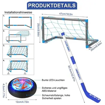 Nabíjateľná Ice Hockey Stick Sadu Mini Pozastavenie Loptu 2 Góly pre Deti, Krytý Hry, Športový Tréning Hračky
