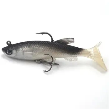 5 KS 14.2 g Sea Bass Viesť Rybárske Nástrahy Basy s T Chvost Mäkké Rybárske Lure Jeden Háčik