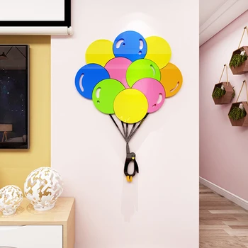 Cartoon zvierat teplovzdušný balón DIY detskej izby, spálne, obývacia izba, TV joj, dekorácie 3D akrylové nálepka na stenu