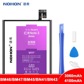 NOHON BM46 BM47 BM45 BN41 BN43 Batérie Pre Xiao Redmi 3 3S 3X 4X Poznámka 2 3 4 4X Hongmi Pozn.2 Note3 Nahradenie Polymér Bateria