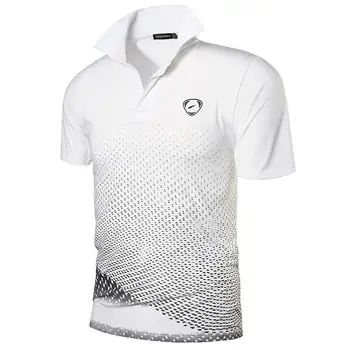 Jeansian pánske Športové Tričko Polo Shirts POLOŠTE Poloshirts Golf, Tenis, Bedminton Dry Fit Krátky Rukáv LSL195 WhiteBlack2