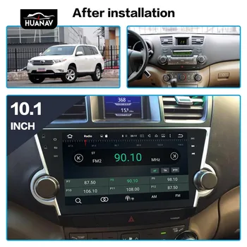 DSP Android 10.0 Žiadne Auto DVD Prehrávač, GPS navigáciu Pre Toyota highlander 2008-autorádia hráč Auto stereo multimidia jednotky