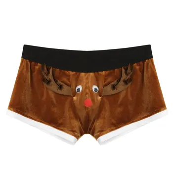 Mens Sexy Spodná Bielizeň, Plavky Mužov Vianočné Elk Boxerky Bielizeň Homosexuáli Plávanie Šortky Dna Mužov Boxery Plávať Trenírky