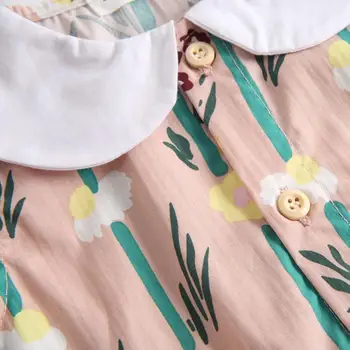 Novorodenca Dievča Kvetinový Dizajn V Lete Roztomilý Kombinézu Jumpsuit Oblek Batoľa Detská Jeden Kus Oblečenia