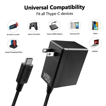 EU/US Plug 5V2.4A Nabíjací Pre Nintendo Prepínač NS Herné Konzoly 100-240V USB Typu C, Napájanie Adaptérom