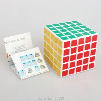 Shengshou 5x5 Čierne/Biele Matné PVC nálepky Cubo Magico Rýchlosť Kocka 6,4 cm Twist Puzzle Drop Shippin
