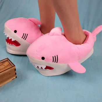 Funny dom papuče unisex dizajnér shark topánky dievčatá udržať v teple spálňa kožušiny listov dámske topánky 2020 nový príchod