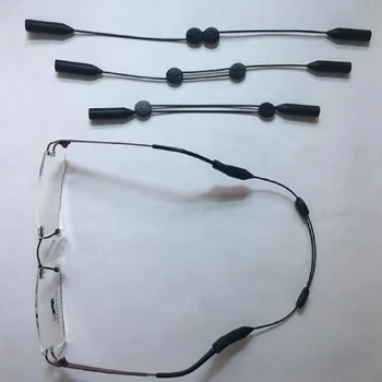 Bezproblémové Ľahké Okuliare Slnečné okuliare Kovové Kábel Držiak Nastaviteľný Šport Kábel String Landyard s Silikónové Ukončenia Tipy