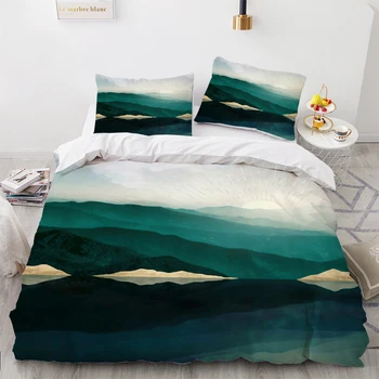 Luxusný 3D Posteľná Bielizeň posteľná bielizeň Sady Tešiteľ/Deky/Perinu Nastaviť Kráľ, Kráľovná Dvojité Jednej Veľkosti Black Prírody bytový Textil