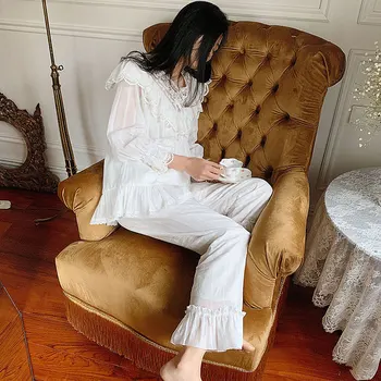 3 Vzory Žien Lolita Princezná Sleepshirts Vintage Pajama Sady.Čipky Nightgowns.Viktoriánskej Nightdress Volánikmi Spánku Plavky