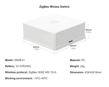 SONOFF SNZB-01 Zigbee Prepínač Bezdrôtovej komunikácie na Prepojenie ZigBee Most s WiFi Zariadenia, Aby Im Múdrejší Pracovať s cez eWeLink APP IFTTT