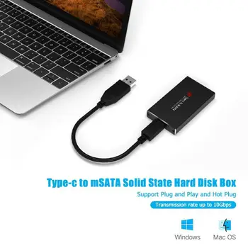 Horúce Typ C na Jednotku ssd s rozhraním mSATA Box, Adaptér USB 3.1 SSD Pevný Disk Krytu Mobilné Prípade Externé ssd Pevný Disk Box