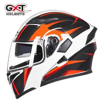 Horúce GXT dve objektív otvorené tvár motocyklové prilby plný kryt flip motocyklové prilby s anti-fog objektív sezóny veľkosť M, L, XL 88