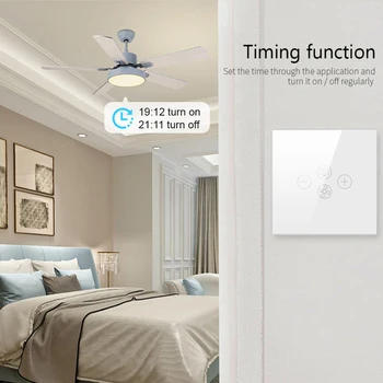 Tuya Wifi smart Fan Light Switch, Smart Nastaviteľná rýchlosť Stropný Ventilátor Lampa Prepínač Hlasom Ovládaný Alexa/ Domovská stránka Google