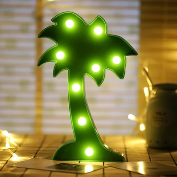 DIY Led Nočné Svetlo Festival Dodávky Kokosové Palmy Festival Dekorácie Ananás Hot Predaj Cartoon Svietidla Kaktus Flamingo Strany