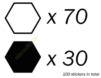 100 Hexagon Nálepky Detská Izba Deti Odtlačkový Honeycomb Tapety Geometrický Dekor Vinyl Odnímateľné Steny Odtlačkový B341