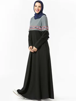 Islamské Oblečenie Tepláková Súprava Dlhé Šaty Žien Moslimských Abaya Blízkom Východe Vytlačené Jogging Maxi Šaty, Športové Chodiť Nosenie Bočné Vrecká