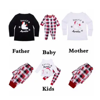 Rodina Zodpovedajúce Vianočné Pyžamo Nastaviť Otca, Ženy, Deti Jeleň Sleepwear Odev Vianoce PJs Sady