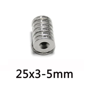 30~150PCS 25x3-5mm N35 Super Silné Magnetické Magnety 25*3 mm Otvoru 5mm Trvalé Neodýmu Magnet 25x3-5mm (Malé Okrúhle 25*3-5