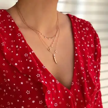 Horn, ružové a biele okrúhle cz drop kúzlo ženy vyhlásenie náhrdelník jedinečný turecký zlým okom šperky 2019 nové
