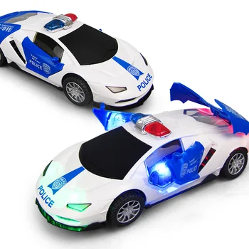 Elektrické Otáčanie 360 Policajné Auto Vozidla s LED Hudobnej Výchovy Deti Hračka Darček Dynamická hudba s blikajúce LED ideálne darčeky