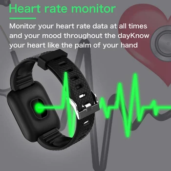 116 Plus Smart Hodinky Srdcovej Frekvencie Monitorovanie Krvného Tlaku Inteligentný Náramok Lacné Behu Na Vzdialenosť Kalórie Športový Smart Band