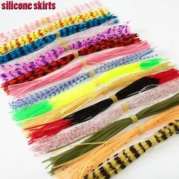15Bundles silikónové sukne rybárske náčinie, doplnky DIY spinnerbaits, prípravok láka squid gumy, 15 farieb