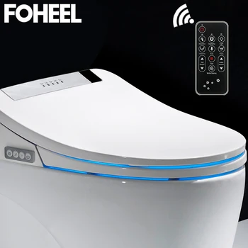 FOHEEL striebro zlato smart wc sedadlo, kryt elektronický bidet čisté suché vykurovanie wc inteligentné led svetlo kryt sedadla wc