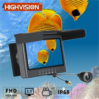 AHD HD 5.0 Palcový Monitor 30 M 2 Mpix Ryby Finder Podmorský Rybolov Fotoaparát LED pre Nočné Videnie 180 Stupňov Kamera Pre Rybolov