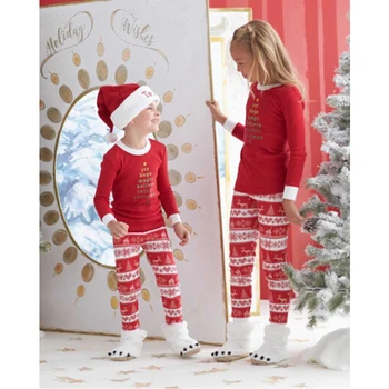 Vianočné Pyžamo Rodiny Zodpovedajúce Oblečenie Rodiny Vzhľad Maminku A Ma Červené Oblečenie S Dlhým Rukávom Vytlačené Na Jeseň Zimné Oblečenie Pre Voľný Čas
