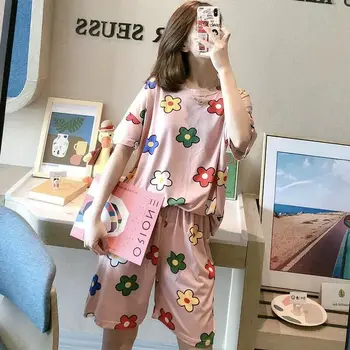 Dámy Noc Nosiť Pyžamo pre teenagerov domáce oblečenie s šortky v Lete bavlna dámske