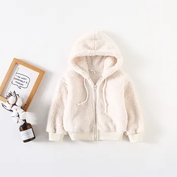 2018 Zimné Nový Príchod kórejský štýl čistá bavlna farba pribrala zamatový kabát s kapucňou pre módu roztomilé dieťa dievčatá a chlapcov