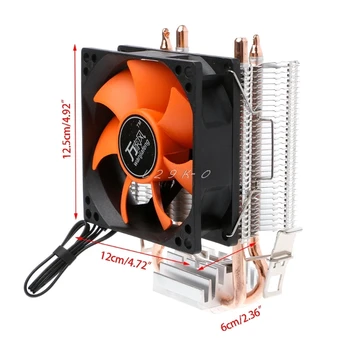 Ventilátor Chladiča Duálnych Heatpipe Hliníkové PC CPU Chladič Chladiaci Ventilátor Pre Intel 775/1155 AMD 754/AM2