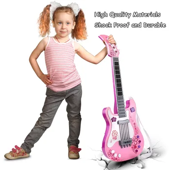 Detské Hudobné Nástroje, Gitara Hračky Strany Gitara s Pulzujúce Zvuky Darčeky pre Deti Veku 2-7 Hudby Montessori Hračky, Darčeky