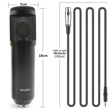 BM 800 inovované BM 900 Profesionálne Štúdio USB Chladič Káblový Mikrofón na Počítači, Notebooku, Nastaviteľná hlasitosť, reverb mikrofon