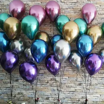NASTASIA 30pcs/veľa Zahustiť Chrome farba Latexový Balón 10 inch Kovové balón Veľkoobchod Party Dekorácie Svadby, Narodeniny dodávky