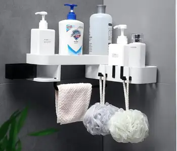 Sprchovacím kútom Polica Tvorivé Bezproblémové Otáčanie Statív Domov Wall-mount Úložný Stojan Multifunkčné kúpeľňové Doplnky Poličky