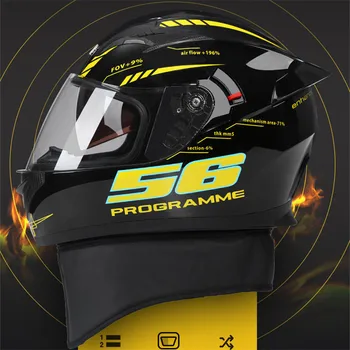 Full Face Dvojité objektív Motocyklové prilby 56 bielom Koni Motocross Závodné Motobike Prilba dot ce
