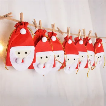 Vianočný Adventný Kalendár Časovač Taška Kalendár Ozdoby Vianočné Darčekové Tašky 24 Santa Claus Tašky S Číslami Vianoce Dekor