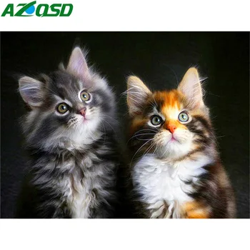 AZQSD Diamond Výšivky Úplné Zobrazenie Zvierat Diamond Maľovanie Mačka Cross Stitch Ručné Kamienkami Obrázky Darček Vyšívanie