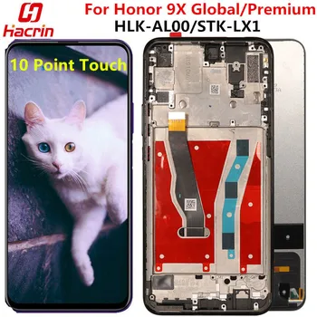 Pre Huawei Honor 9X Premium LCD Displej+Dotykový Displej S Rámom Č Mŕtvy Pixel na Obrazovke Opravy pre Huawei Honor 9X Globálne HLK-AL00