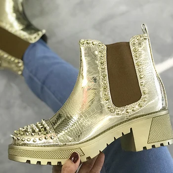 Zlato, striebro nity ľahké a pohodlné dámske členkové topánky fashion dámske členkové topánky 2020 nový trend